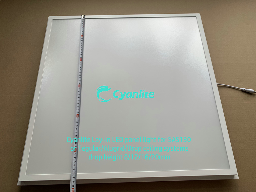 Cyanlite Lay-In led panel light for SAS130 Tegular Alugrid Drop ceiling